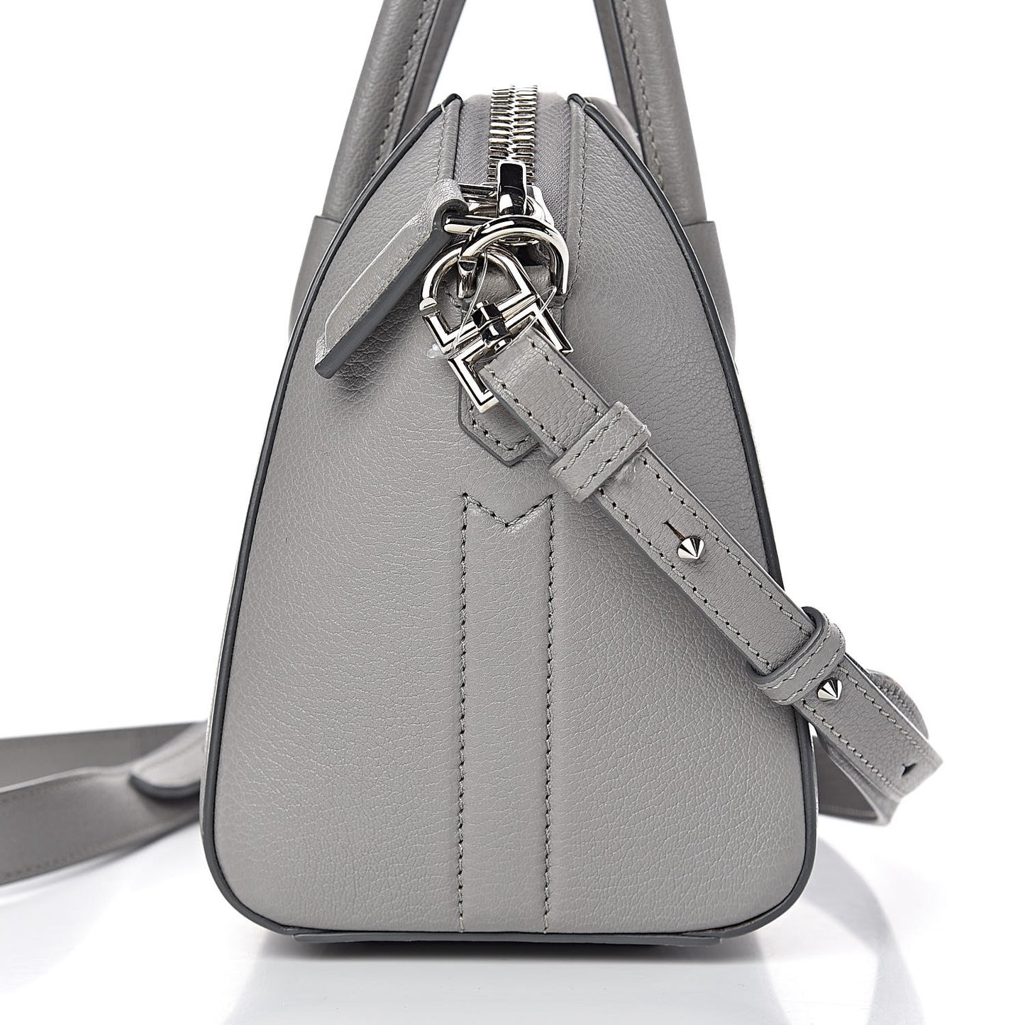 Sugar Goatskin Mini Antigona Pearl Grey