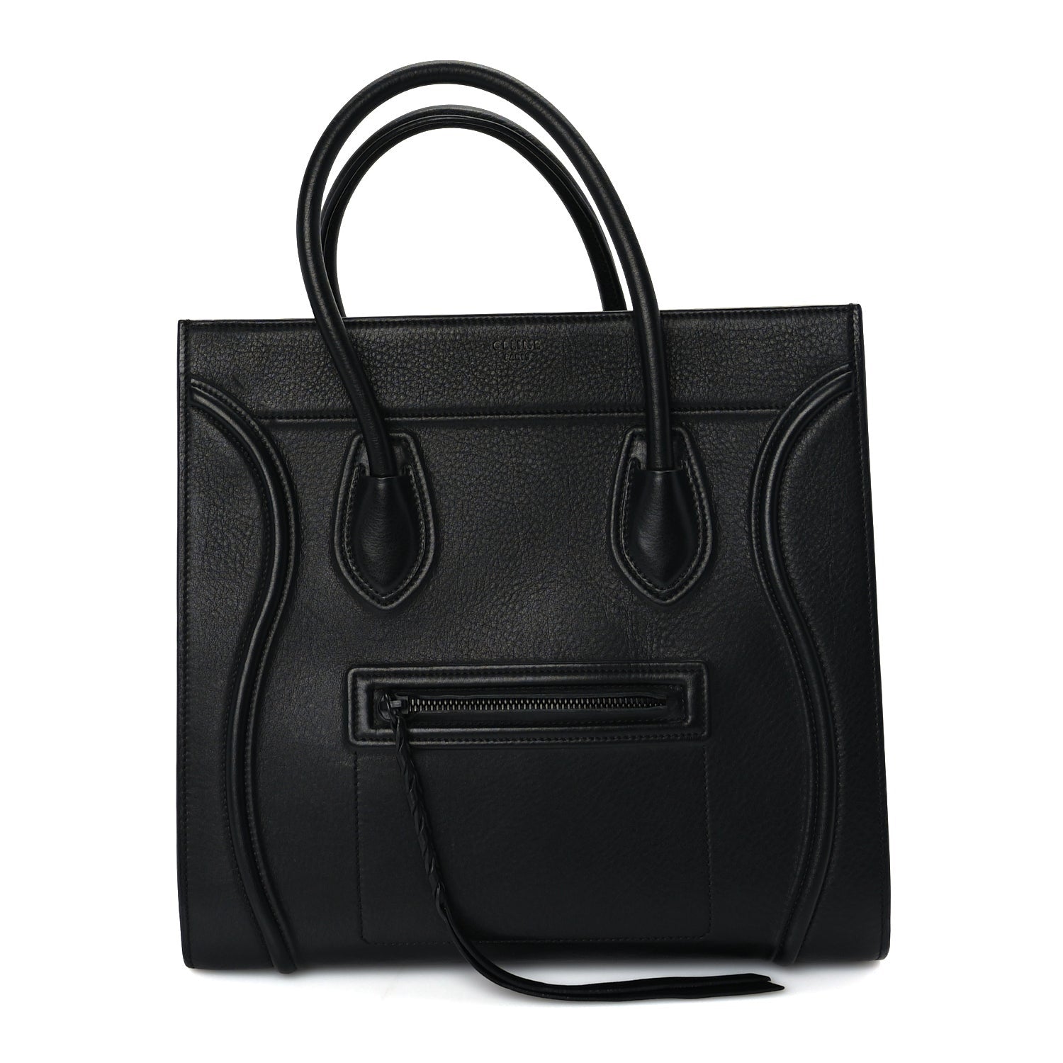 Celine Supple Calfskin Medium Phantom Luggage  Black 1 of 8