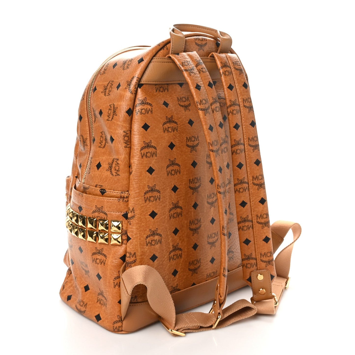 Visetos Medium Side Studs Stark Backpack Cognac