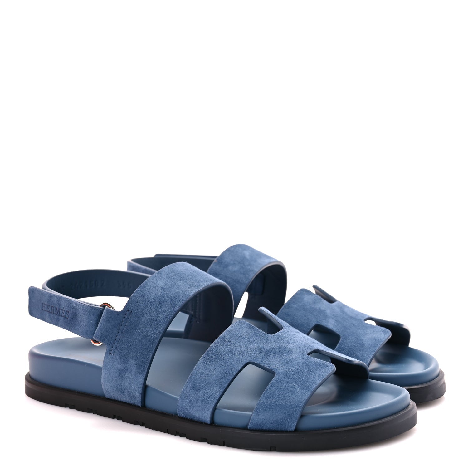 Hermes Suede Goatskin Womens Genius Sandals 39.5 Bleu Celeste 5 of 8