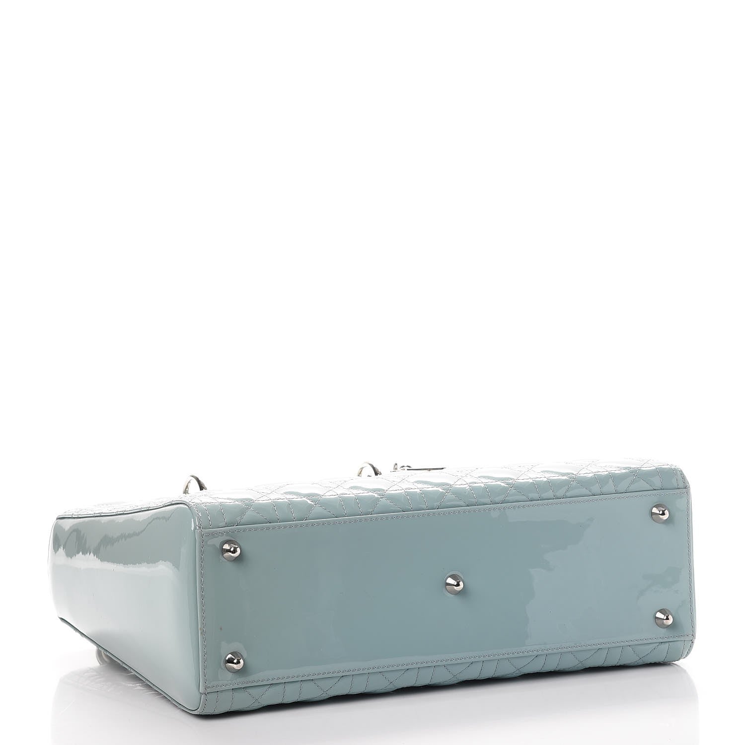 Christian Dior Patent Cannage Large Lady Dior Light Blue 5 of 12