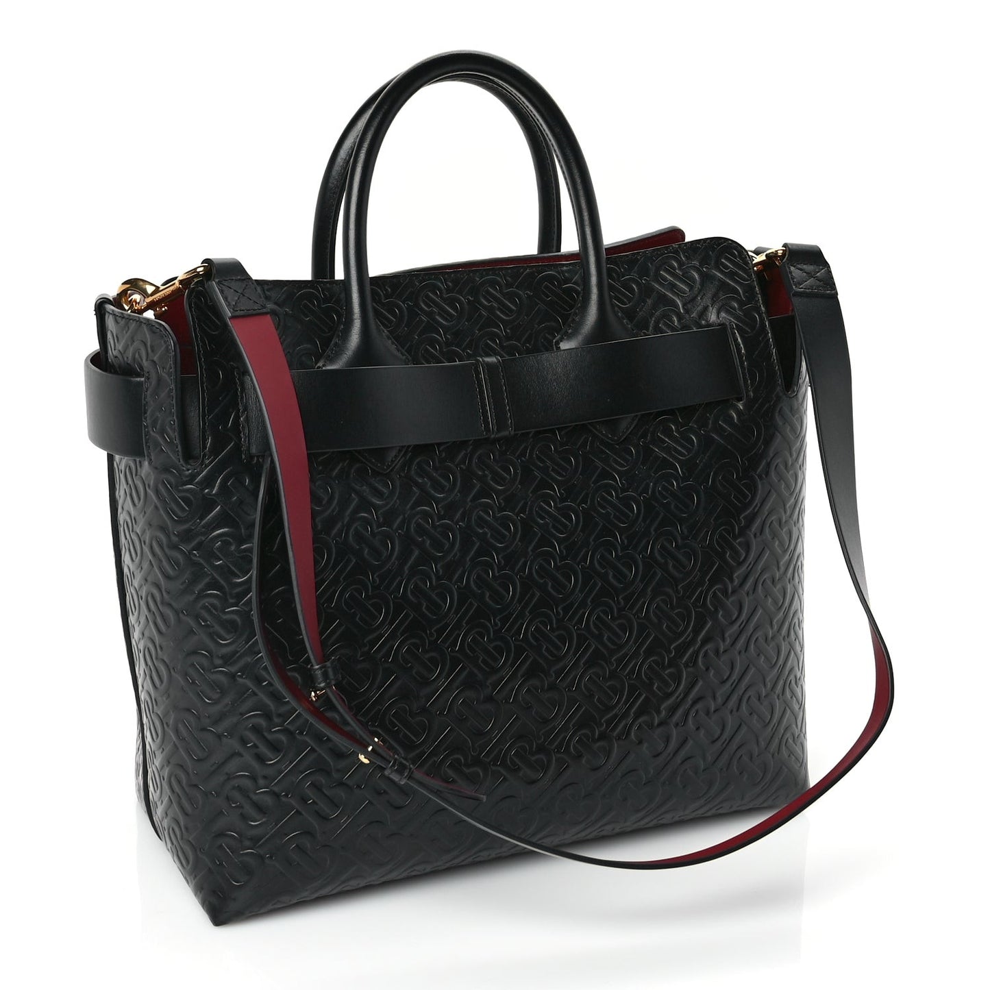 Calfskin Embossed Monogram Medium Belt Bag  Black