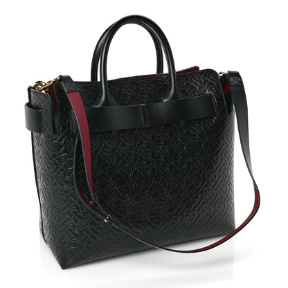 Burberry Calfskin Embossed Monogram Medium Belt Bag  Black 2 of 8