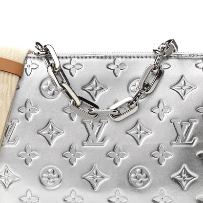 Louis Vuitton Metallic Lambskin Embossed Monogram Coussin PM Silver 7 of 9