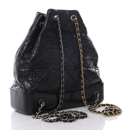 Chanel Aged Calfskin Quilted Gabrielle Backpack Black 2 of 9