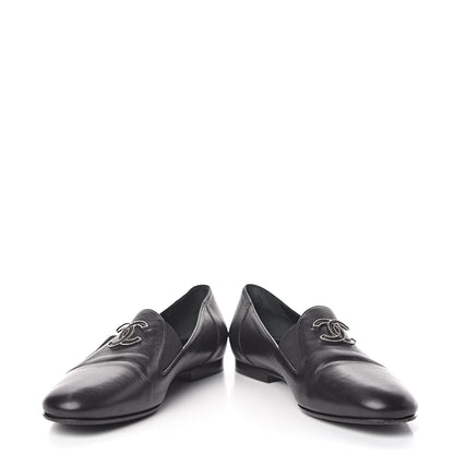 Chanel Lambskin CC Loafers 36 Black 5 of 16