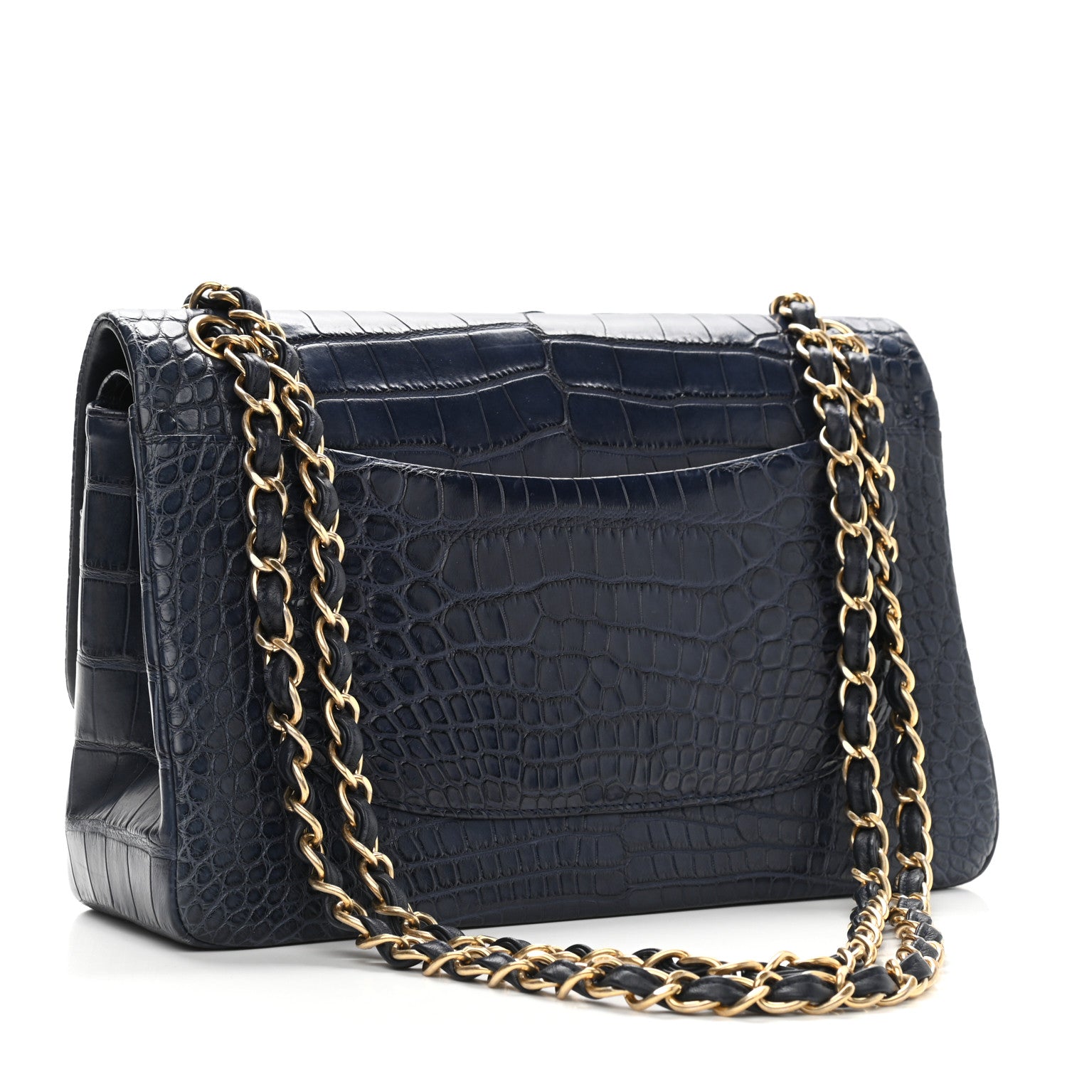 Chanel Alligator Jumbo Double Flap Blue 3 of 12