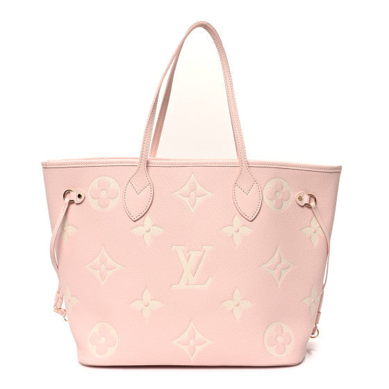 Louis Vuitton Empreinte Monogram Giant Neverfull MM Pink Quartz Beige 1 of 2