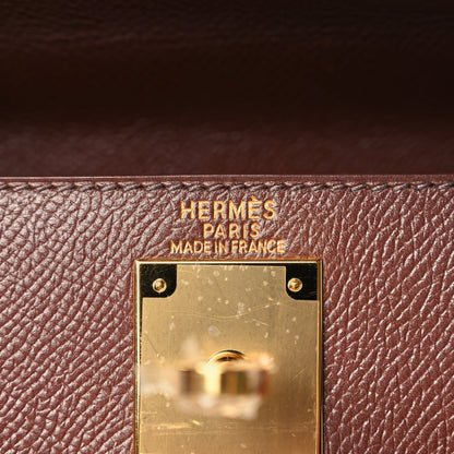 Hermes Courchevel Kelly Sellier 28 Chocolate 5 of 9