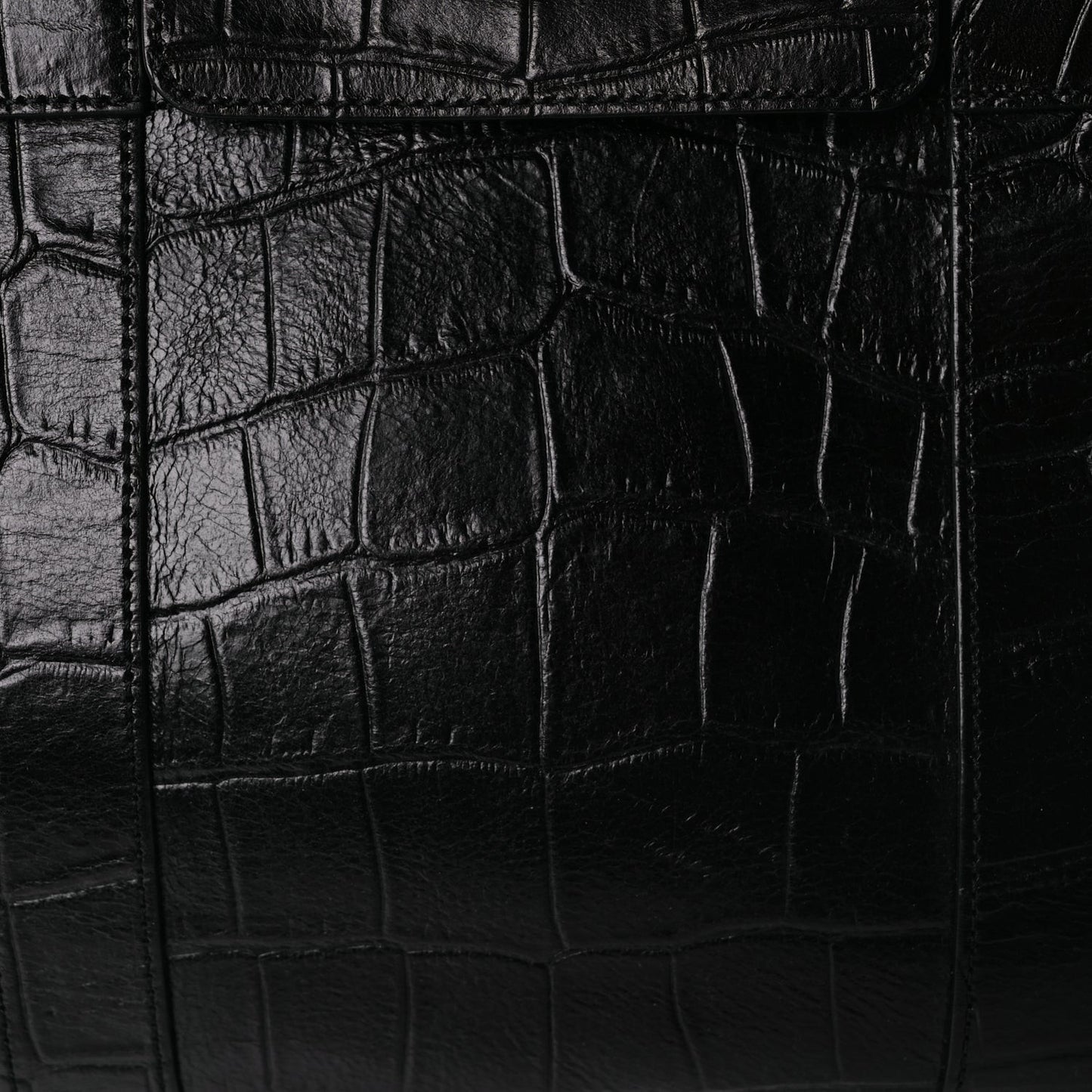 Calfskin Crocodile Embossed Bayswater Black