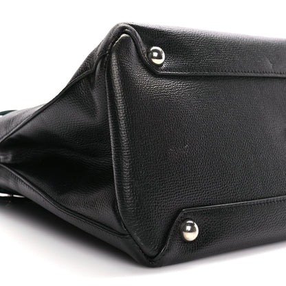 Burberry Derby Calfskin House Check Medium Banner Tote Black Sea Green 7 of 8