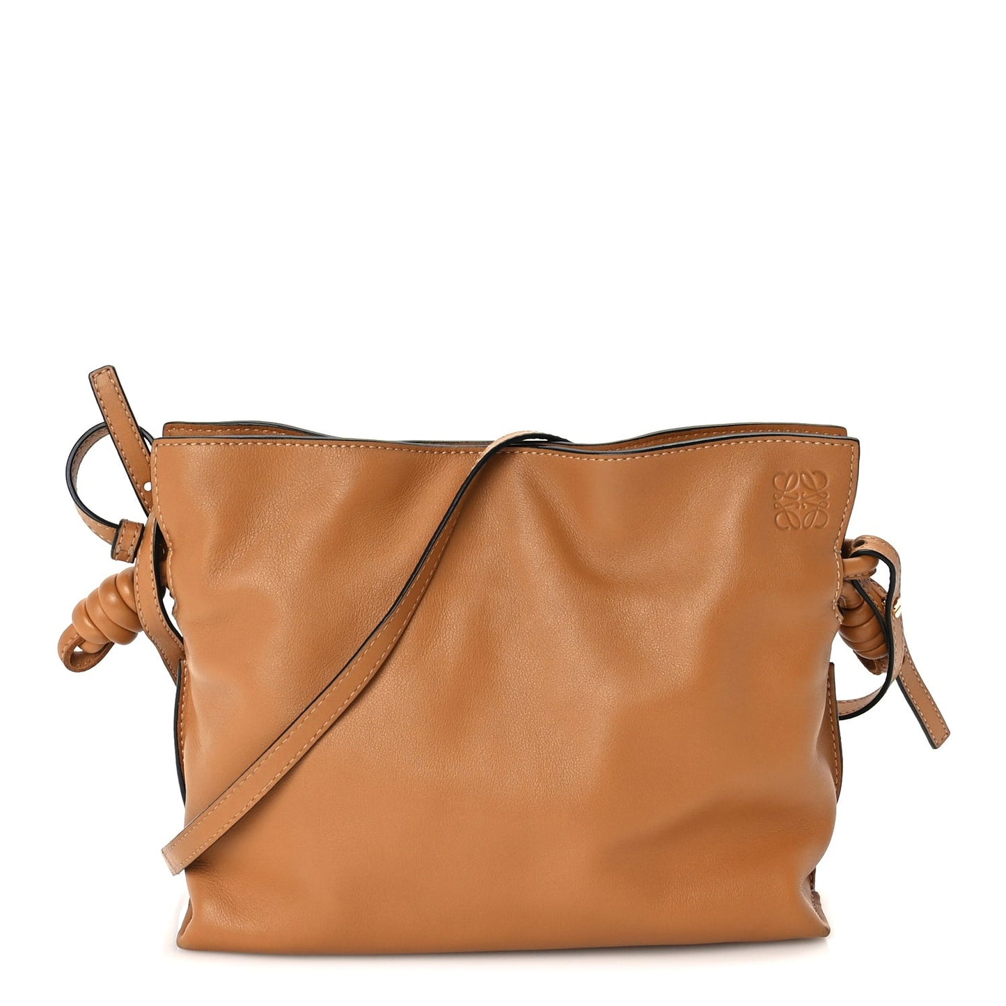 Calfskin Mini Flamenco Knot Clutch Warm Desert