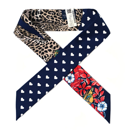 Hermes Silk Jungle Love Twilly Marine Rouge Brun 1 of 3