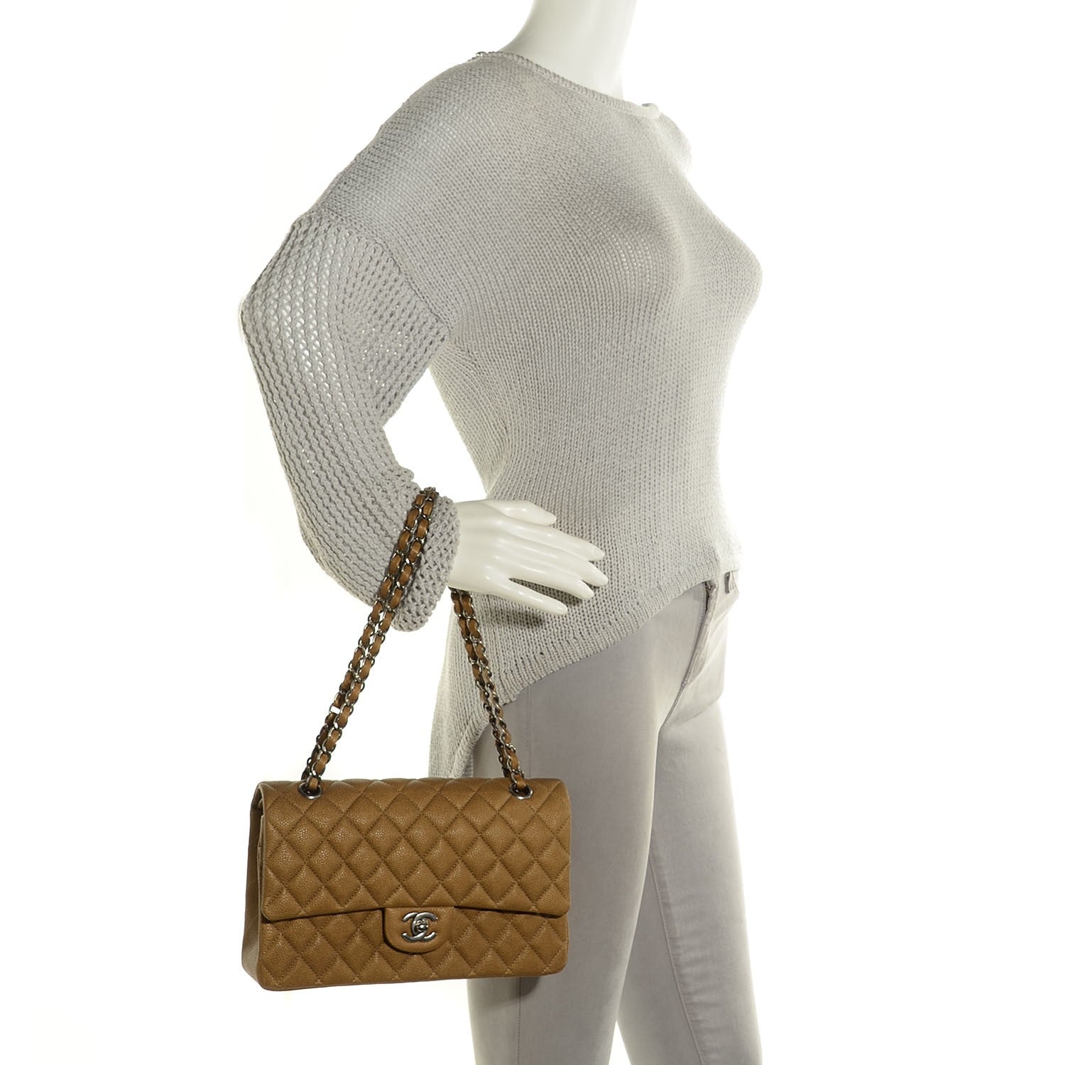 Chanel Metallic Calfskin Quilted Medium Double Flap Dark Gold 2 of 9