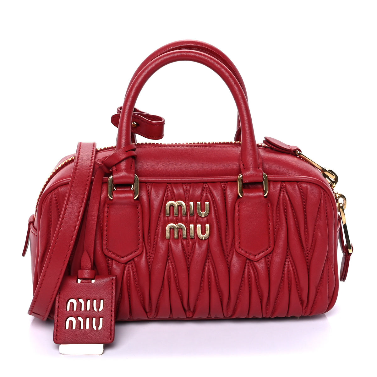 Nappa Matelasse Regular Arcadie Top Handle Bag Rosso