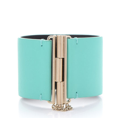 Chanel Calfskin CC Wide Cuff Light Green 3 of 6