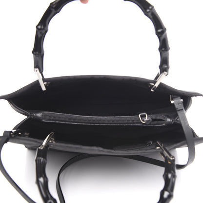 Gucci Nylon Monogram Bamboo Handle Bag Black 5 of 11
