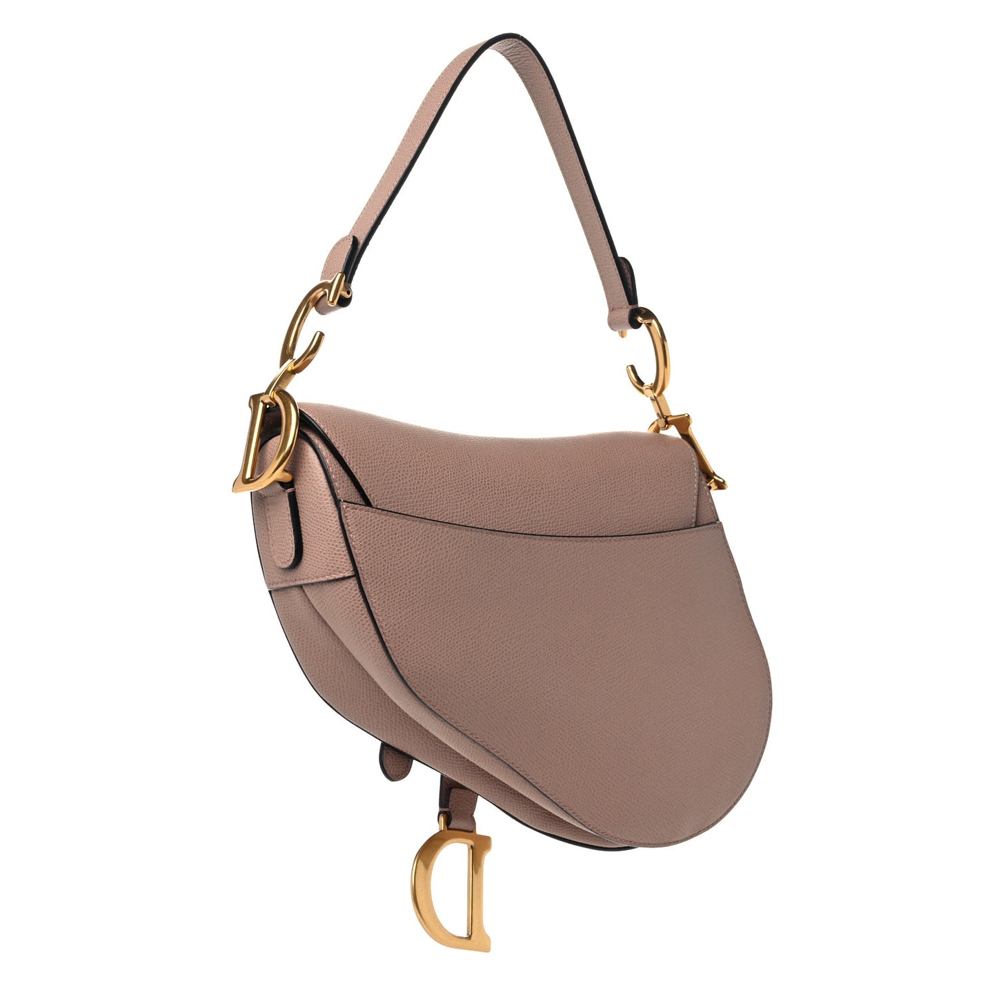 Grained Calfskin Saddle Bag Pink