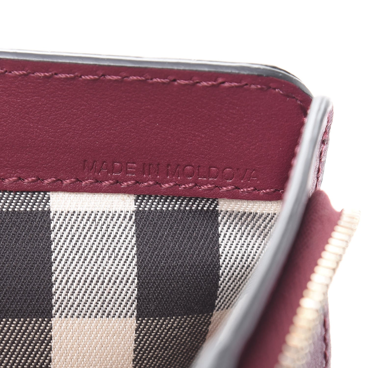 Burberry Grainy Calfskin Folding Wallet Burgundy 8 of 9