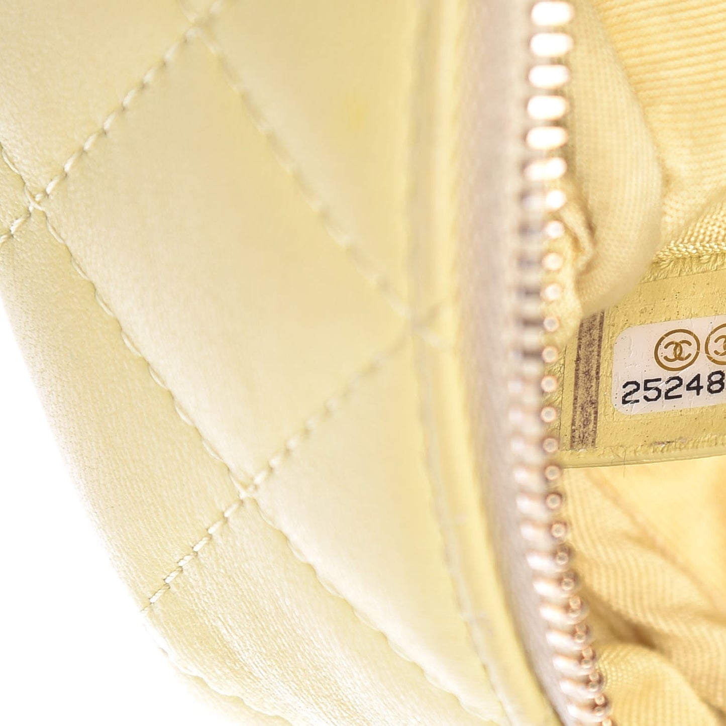 Lambskin Quilted Small Cosmetic Case Yellow