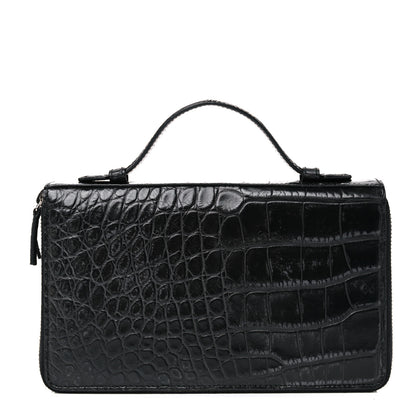 Gucci Crocodile Travel Document Case Black 1 of 14