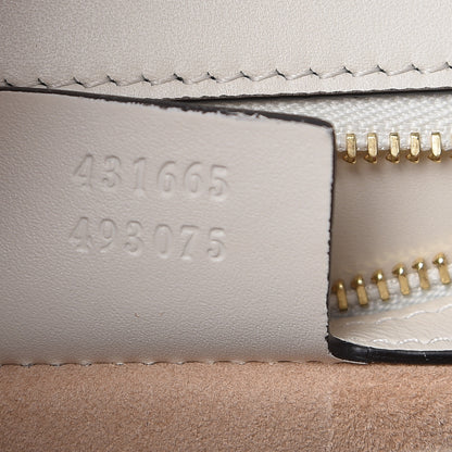 Gucci Calfskin Embroidered Medium Sylvie Top Handle Bag White 8 of 11
