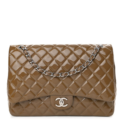 Chanel Patent Calfskin Quilted Maxi Double Flap Grey 1 of 10