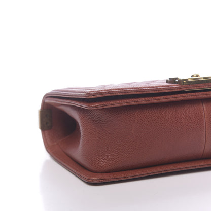 Chanel Caviar Quilted Medium Boy Flap Dark Orange 11 of 13