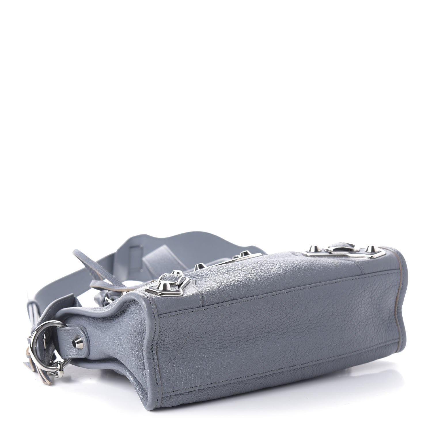 Balenciaga Chevre Silver Metallic Edge Hardware Mini City Bleu Acier 4 of 10