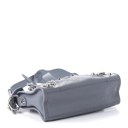 Balenciaga Chevre Silver Metallic Edge Hardware Mini City Bleu Acier 4 of 10