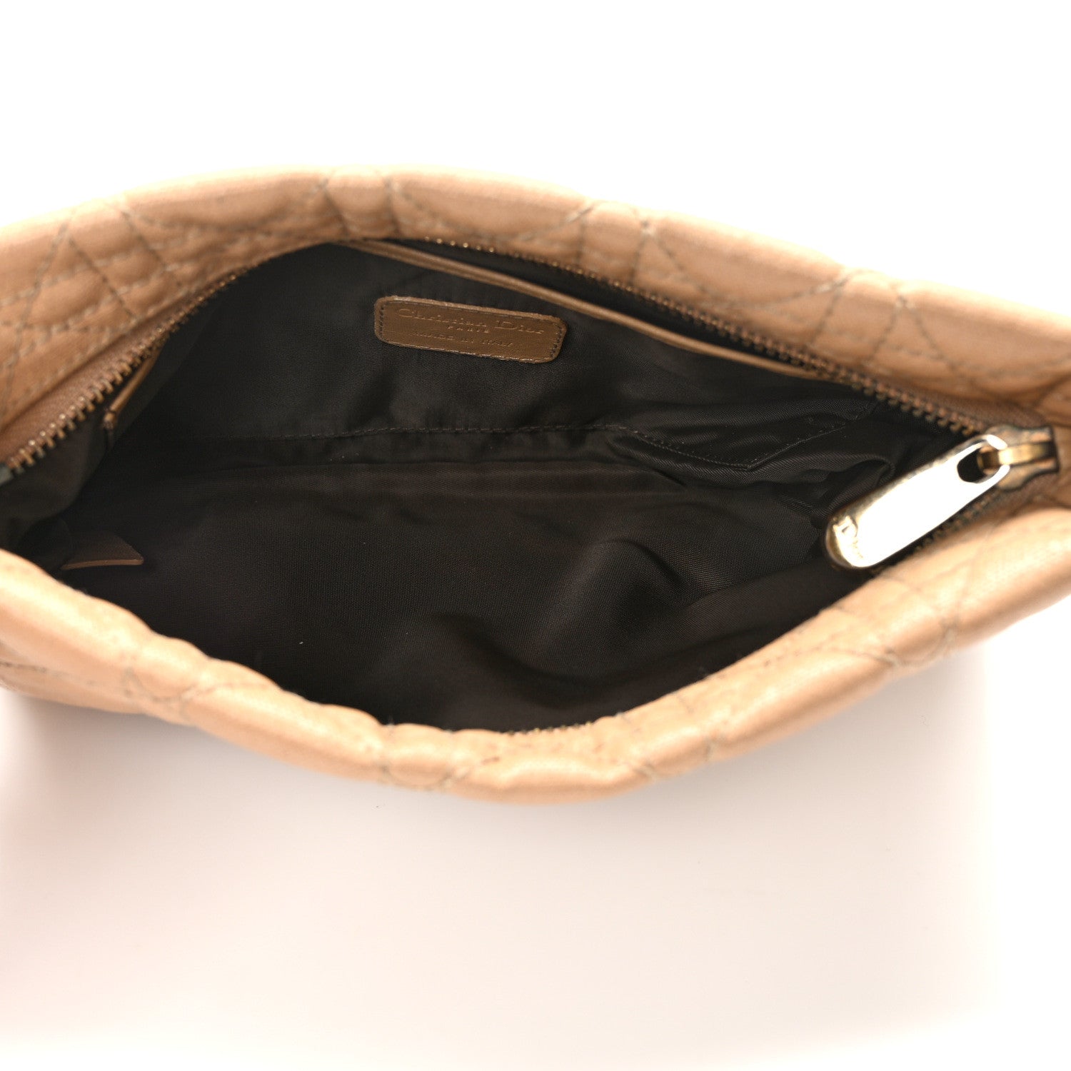 Christian Dior Coated Canvas Cannage Panarea Pouch Beige 5 of 7