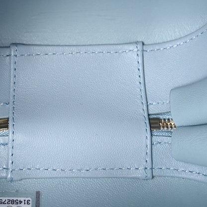 Chanel Lambskin Quilted CC Bubble Vanity Case With Chain Light Blue 4 of 8