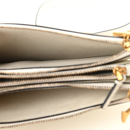 Christian Dior Grained Calfskin Saddle Pouch With Strap White 5 of 9