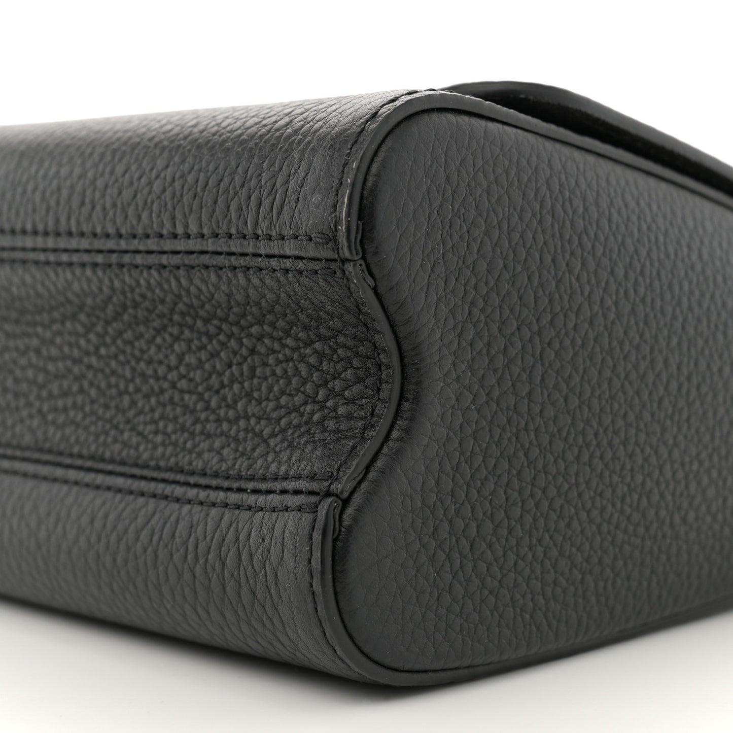 Taurillon Smooth Calfskin Scrunchie Twist One Handle MM Black