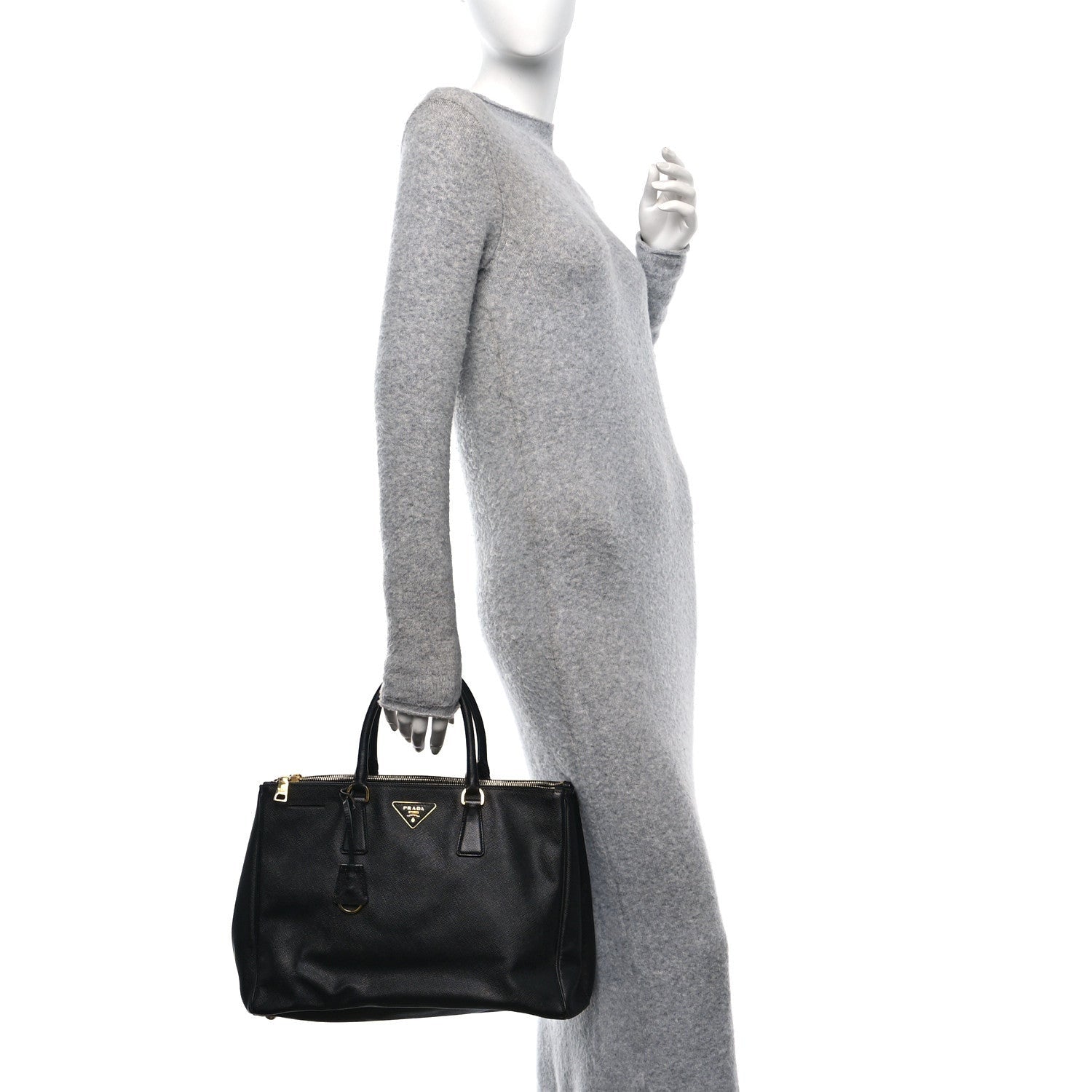 Prada Saffiano Lux Large Galleria Double Zip Tote Black 2 of 7