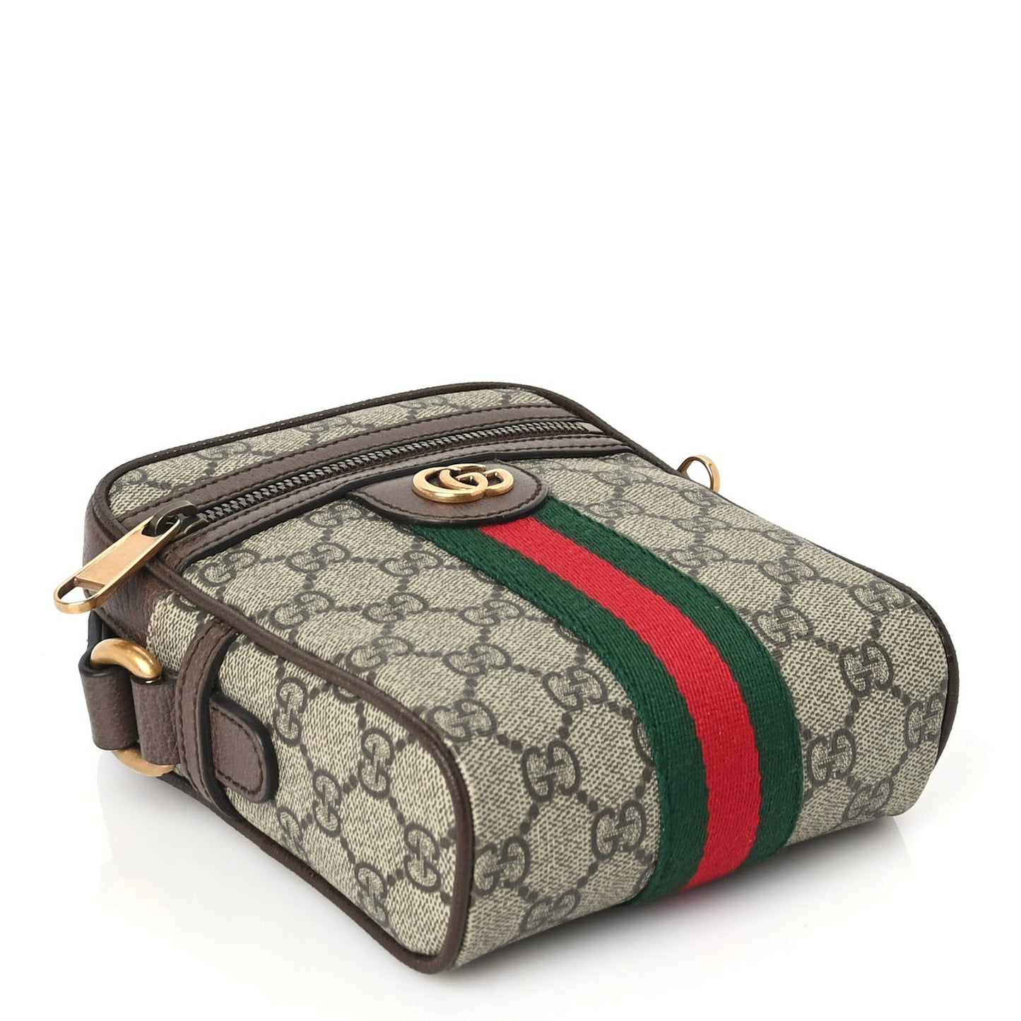 GG Supreme Monogram Web Mini Ophidia Messenger Brown