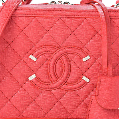 Chanel Caviar Quilted Medium CC Filigree Vanity Case Red 8 of 10