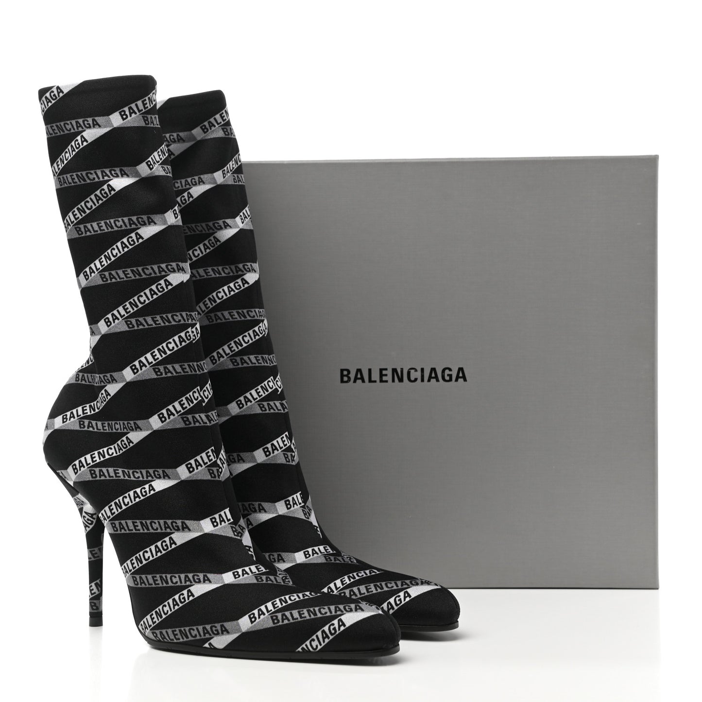 Spandex Losange Monogram 110mm Booties 38.5 Gris Black