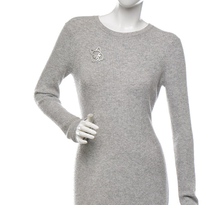 Chanel Strass Crystal Emoji Choupette Cat Brooch Silver 2 of 4