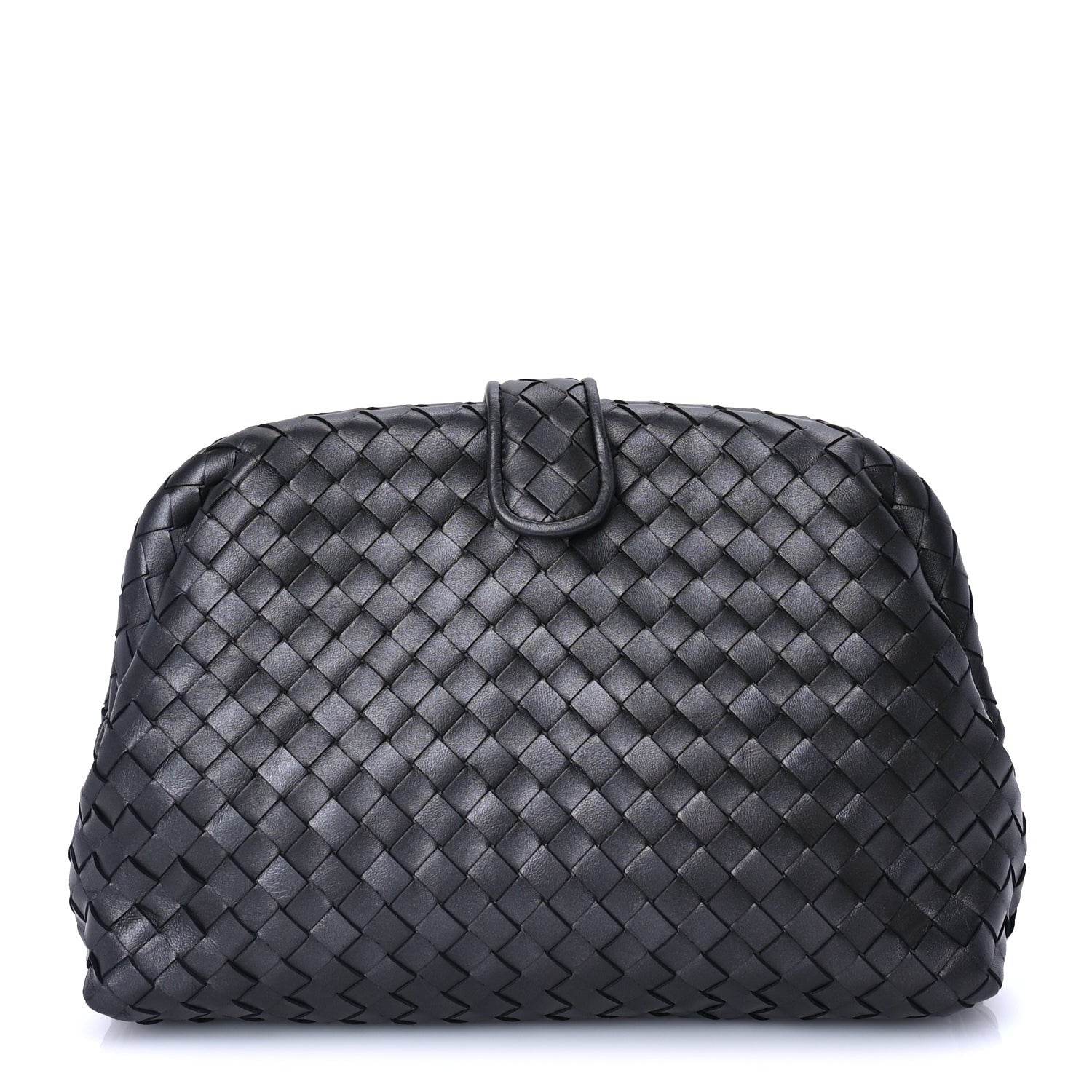 Bottega Veneta Nappa Intrecciato The Lauren 1980 Clutch Argento Ossidato 1 of 7