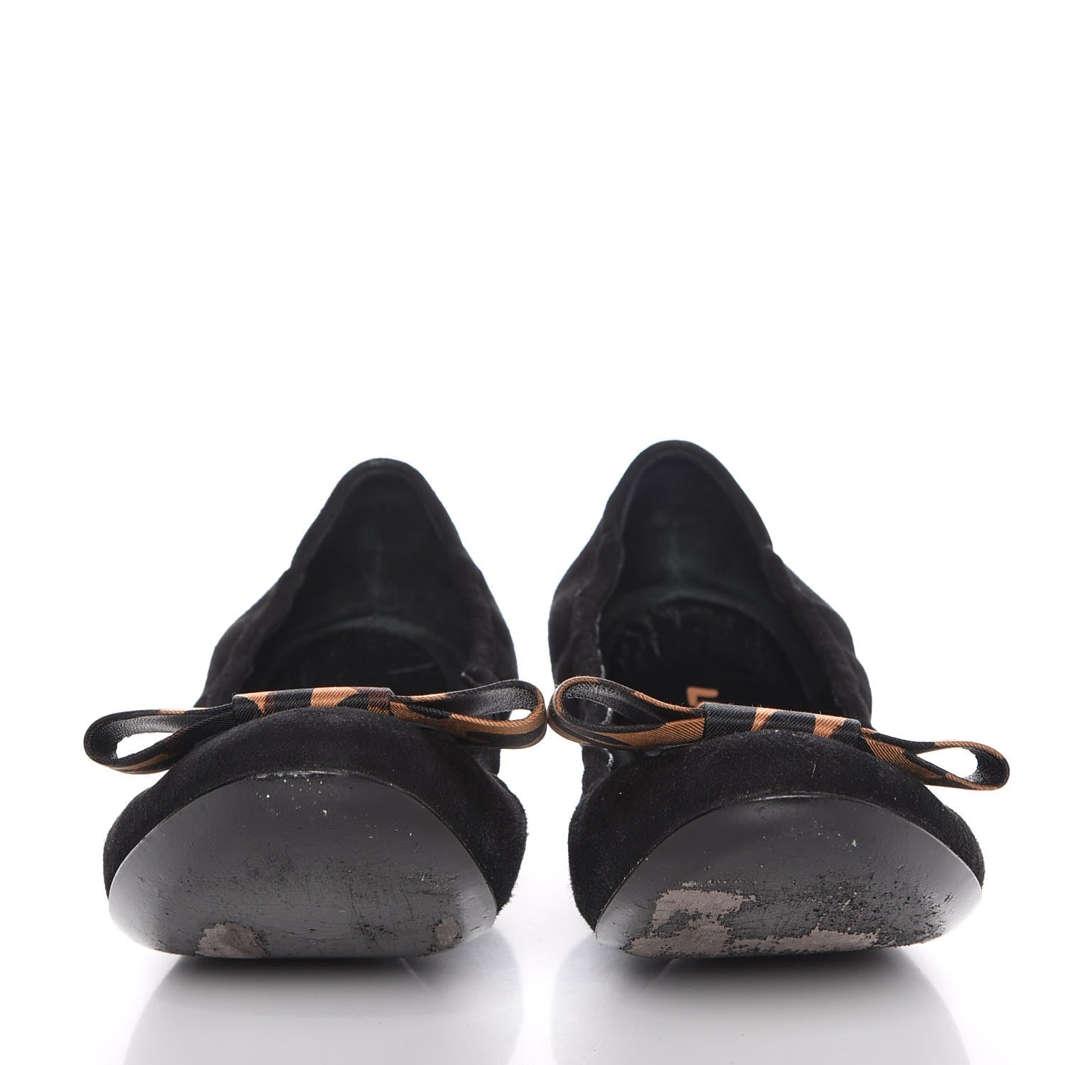 Louis Vuitton Suede Satin Leopard Mimi Bow Ballerina Flats 38.5 Black 2 of 13