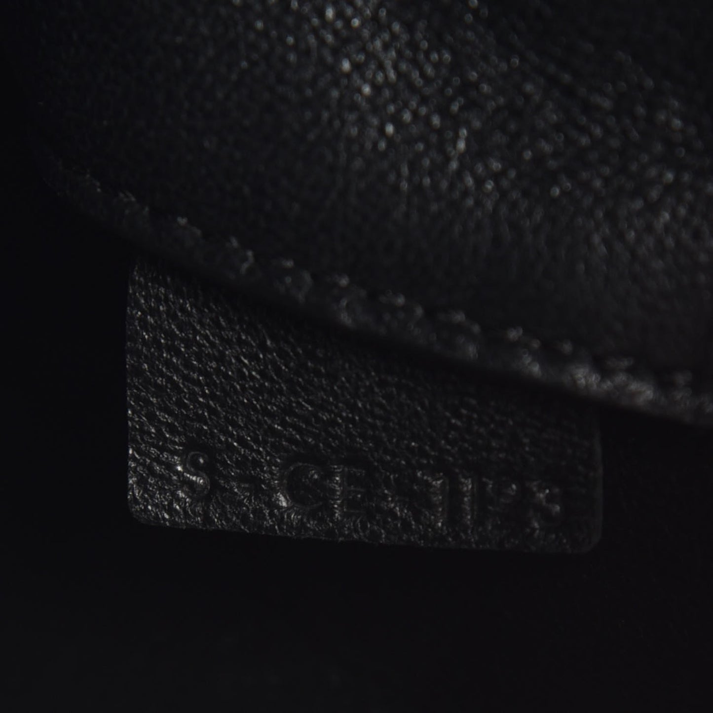 Textured Calfskin Small Bi-Color Edge Shoulder Bag Black Cream