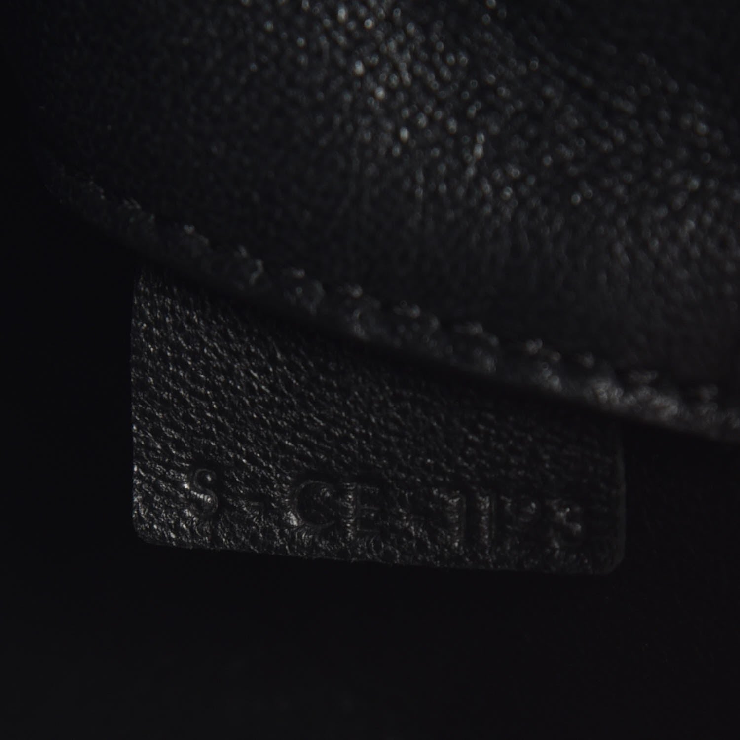 Celine Textured Calfskin Small Bi-Color Edge Shoulder Bag Black Cream 7 of 7