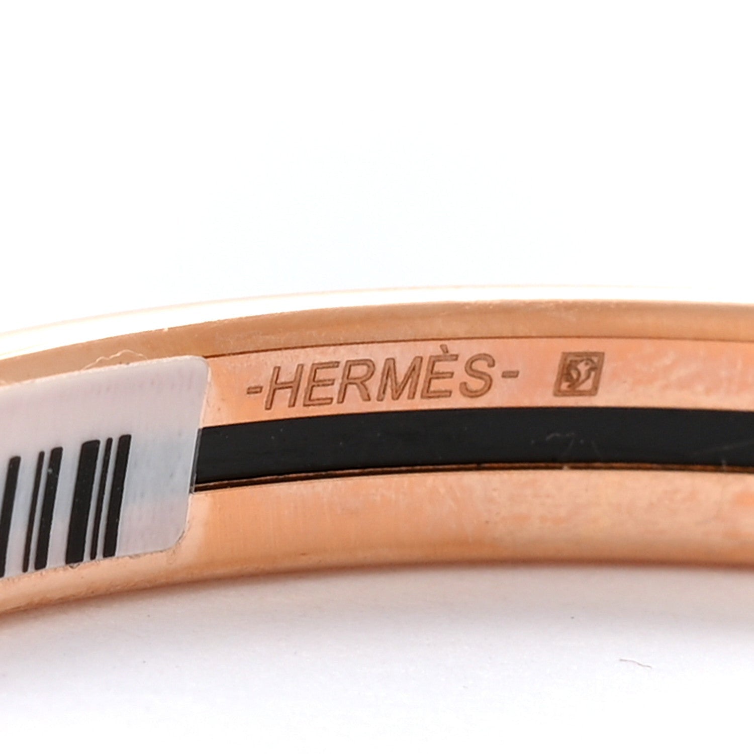 Hermes Enamel Extra Narrow Uni Bracelet 65 Rose Candeur 4 of 6