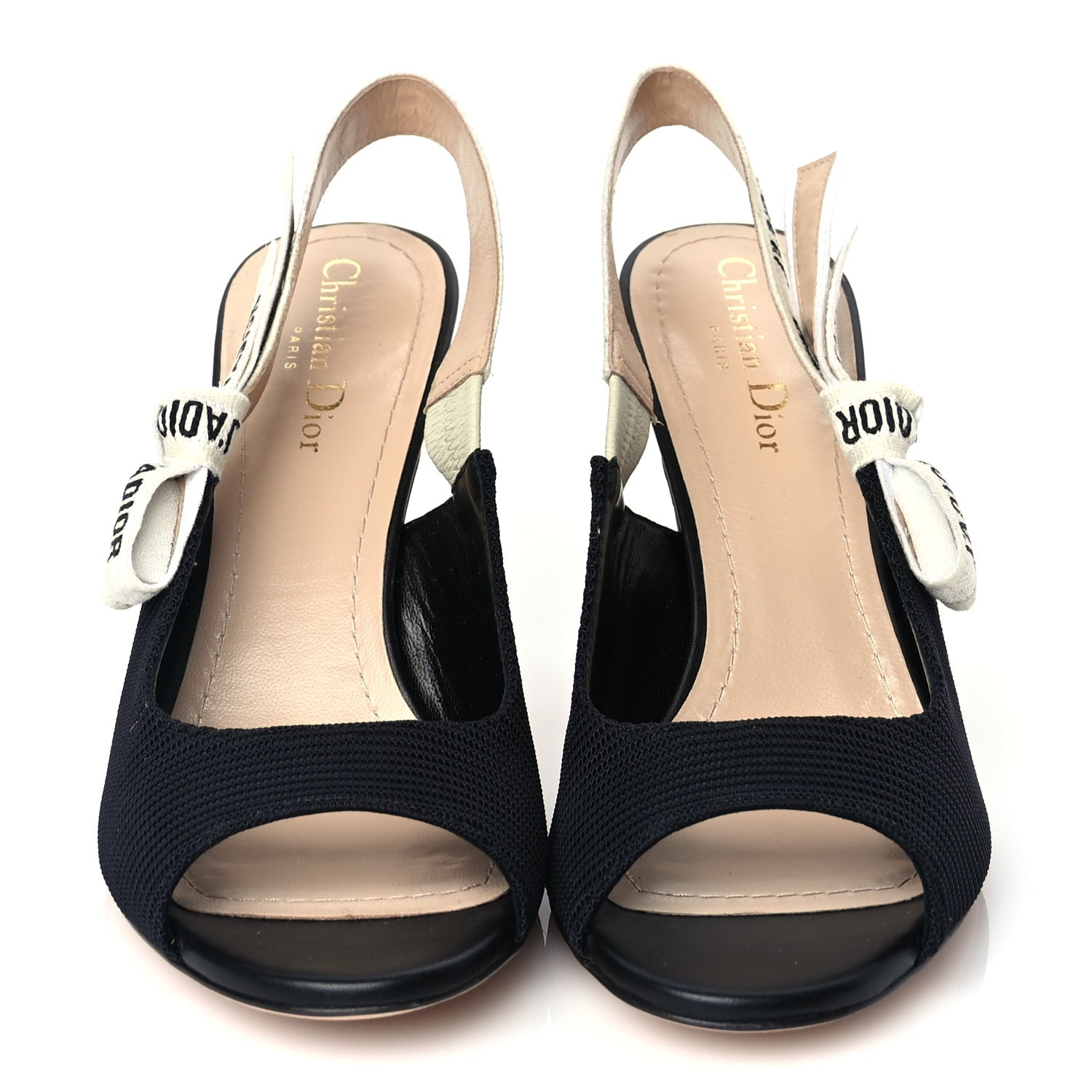Christian Dior Technical Canvas Ribbon J'Adior Slingback 85mm Sandals 39 Black 3 of 9