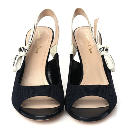 Christian Dior Technical Canvas Ribbon J'Adior Slingback 85mm Sandals 39 Black 3 of 9
