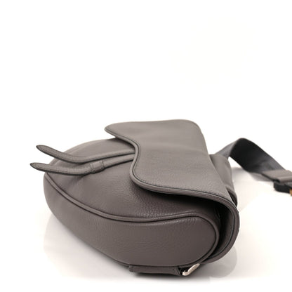 Christian Dior Grained Calfskin Mens Saddle Bag  Grey 7 of 8