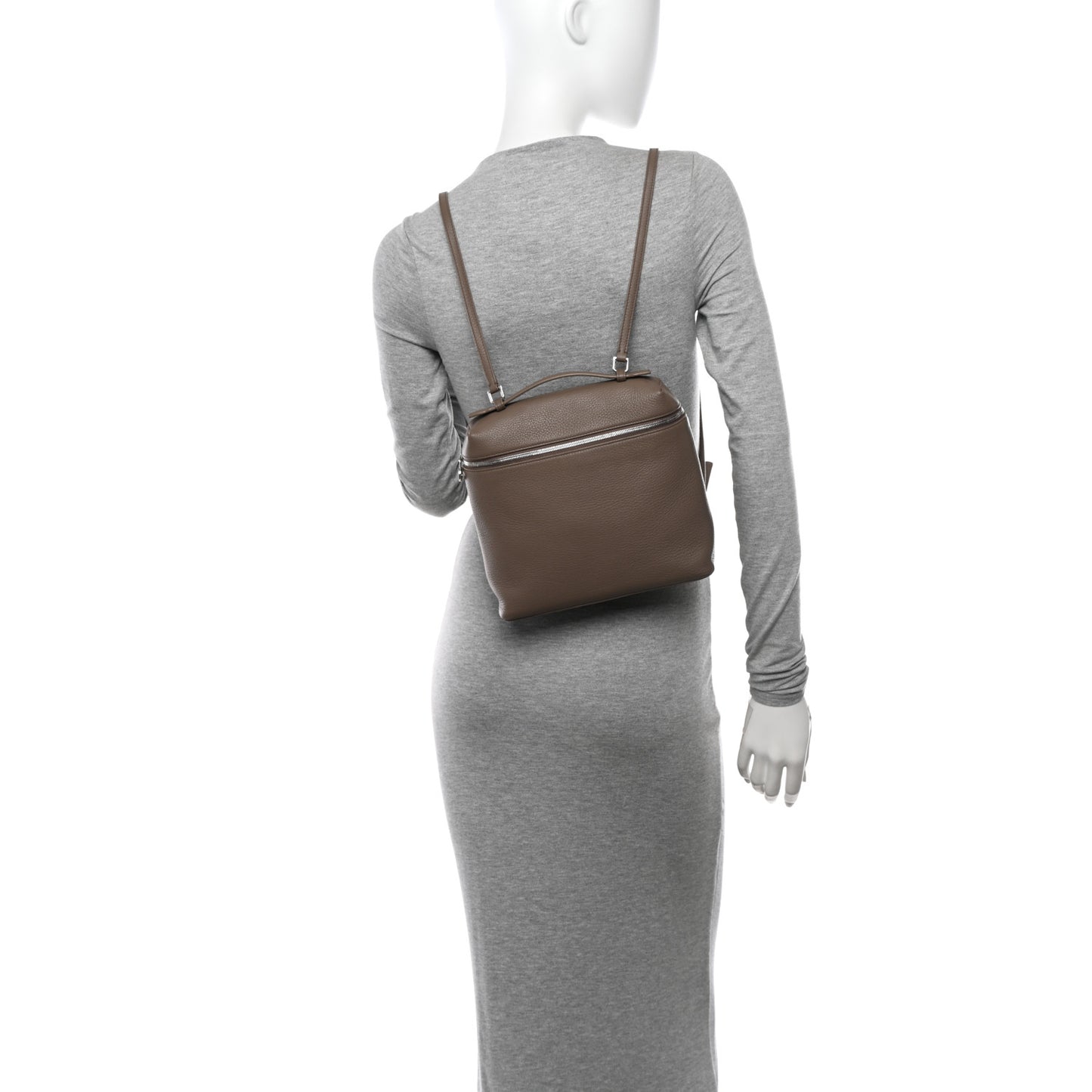 Grained Calfskin Extra Pocket L23.5 Backpack Warm Mastic