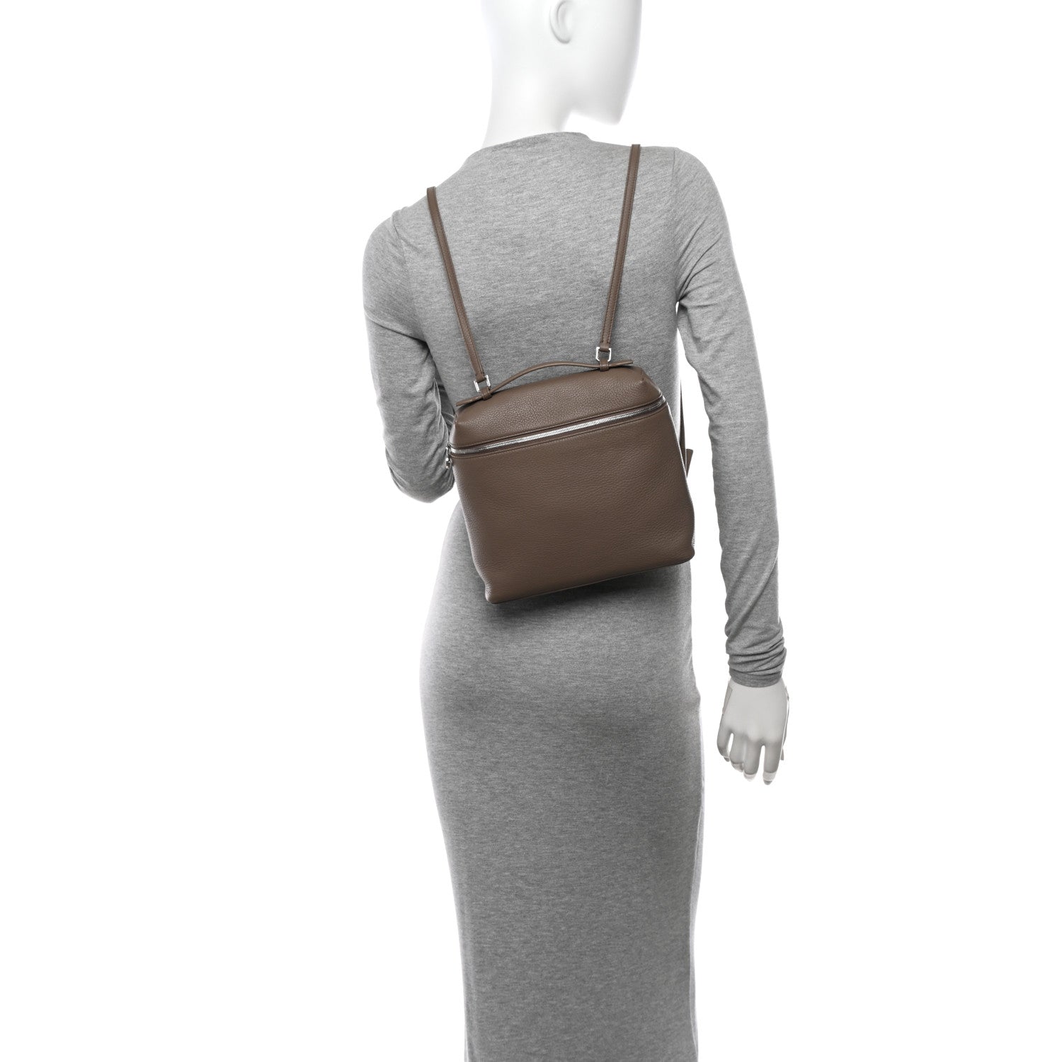 Loro Piana Grained Calfskin Extra Pocket L23.5 Backpack Warm Mastic 2 of 13