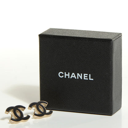 Chanel Lambskin CC Earrings Black 7 of 15